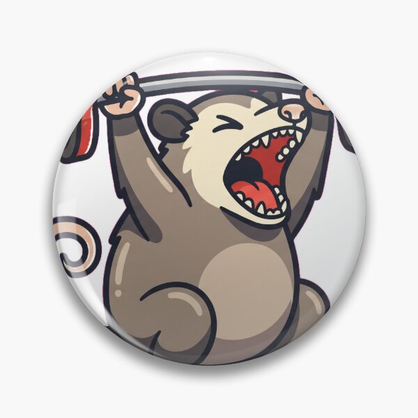Item preview,  Leg Day Screaming Funny Opossum Gym Humor Sticker designed and sold by Ninjacatoff.