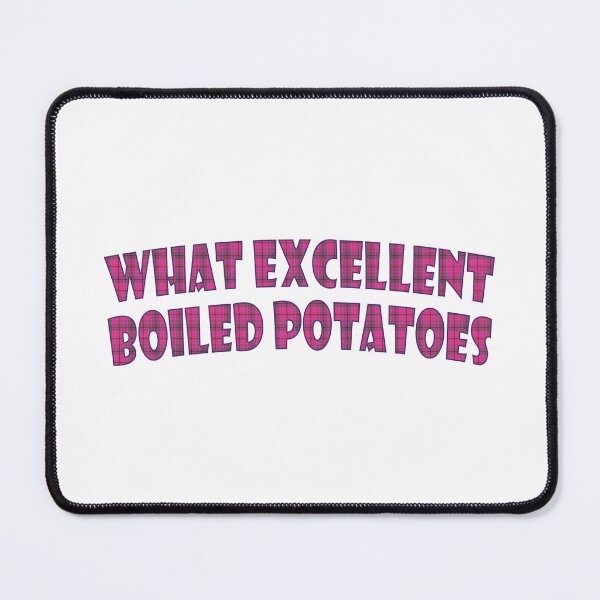 Item preview, What excellent boiled potatoes  Austen quote Pink Tartan Plaid designed and sold by Anne Londez Studio.
