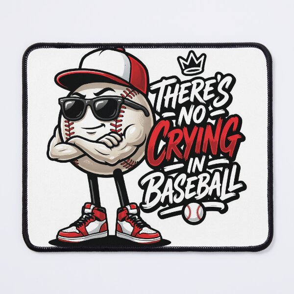 Item preview, There's No Crying in Baseball | A League of Their Own Inspired Vintage Rockford Peaches Baseball Quote designed and sold by FirstCheck.