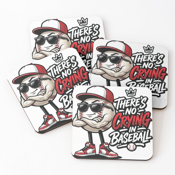 Item preview, There's No Crying in Baseball | A League of Their Own Inspired Vintage Rockford Peaches Baseball Quote designed and sold by FirstCheck.