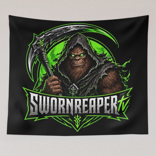 Item preview, Squatchreaper – SWORNREAPERtv Neon Green Sasquatch Reaper designed and sold by SWORNREAPERtv Shop.