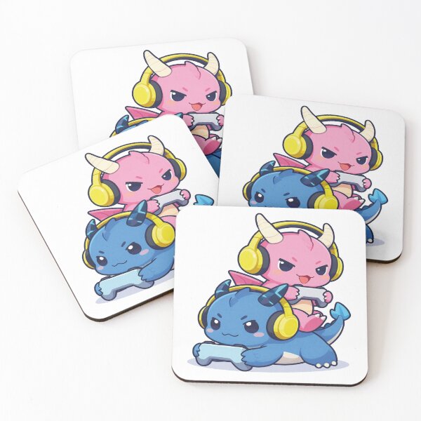 Item preview, Cute Gamer Dragons – Kawaii Chibi Video Game Art Sticker designed and sold by WildArtIT.
