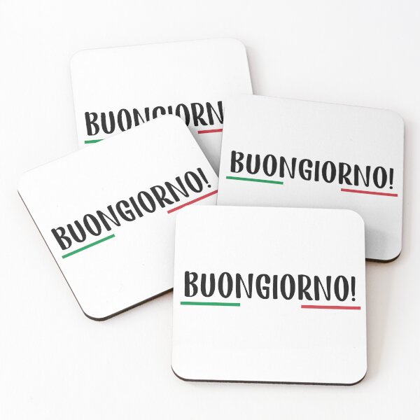 Item preview,  Buongiorno Italian Greeting – Good Morning Italy Flag Typography designed and sold by WildArtIT.