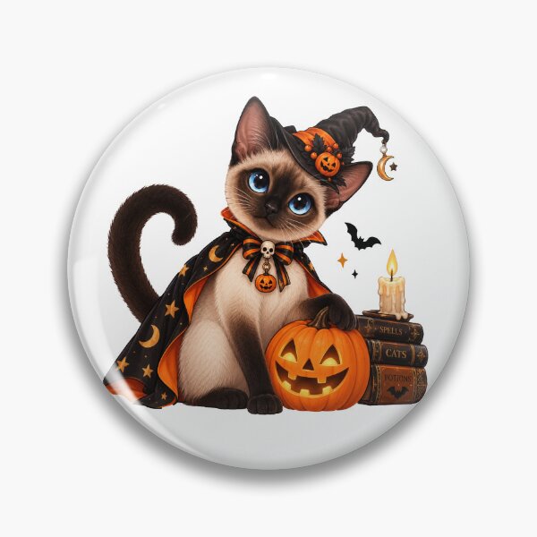 Item preview, Decor Cute Siamese Cat Witch Halloween designed and sold by NoExcusesTraveller .