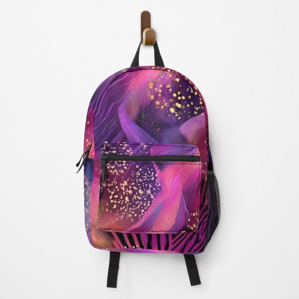 Aperçu de l'œuvre Motif animalier cosmique rose et violet à effet scintillant créée et vendue par DEC02.