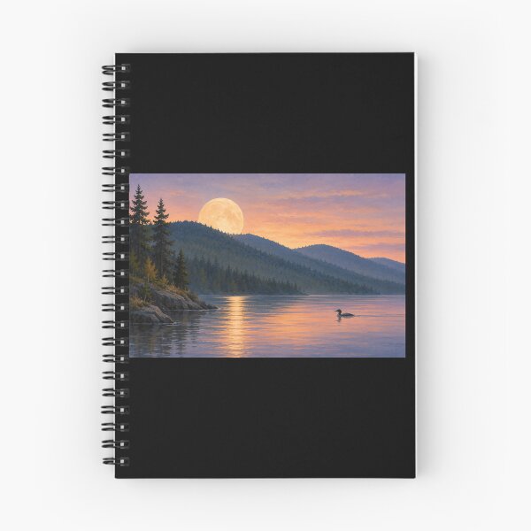 Item preview, The Lake to Myself | Moonrise Loon Landscape designed and sold by SusanSweetArt.