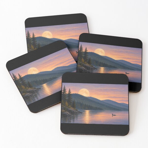 Item preview, The Lake to Myself | Moonrise Loon Landscape designed and sold by SusanSweetArt.