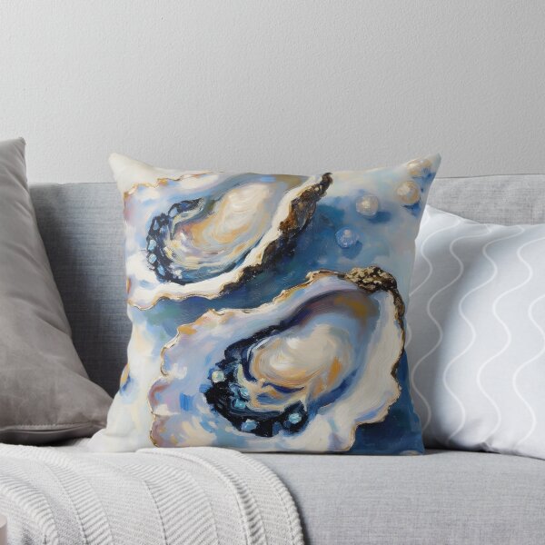 Item preview, Pastel Oyster Shell with Pearls – Blue Beige Coastal Oil Painting Style Art designed and sold by PeacefulD-signs.
