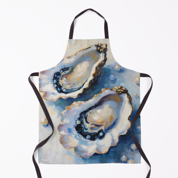 Item preview, Pastel Oyster Shell with Pearls – Blue Beige Coastal Oil Painting Style Art designed and sold by PeacefulD-signs.