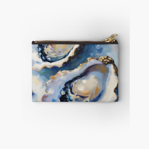 Item preview, Pastel Oyster Shell with Pearls – Blue Beige Coastal Oil Painting Style Art designed and sold by PeacefulD-signs.