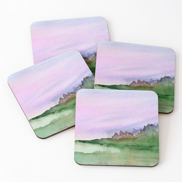 Item preview, Green and Lavender Abstract Watercolour: Forest Edge designed and sold by ArithraStudio.