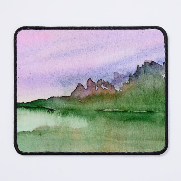 Item preview, Green and Lavender Abstract Watercolour: Forest Edge designed and sold by ArithraStudio.
