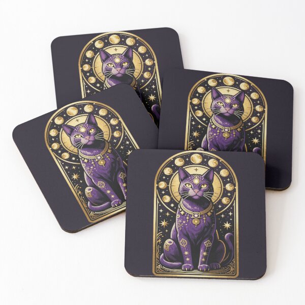 Item preview, Mystical Three Eyed Sphinx Cat Tarot Card Occult Gothic Sticker designed and sold by WildArtIT.