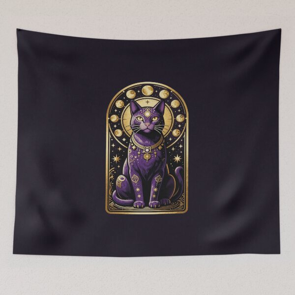 Item preview, Mystical Three Eyed Sphinx Cat Tarot Card Occult Gothic Sticker designed and sold by WildArtIT.