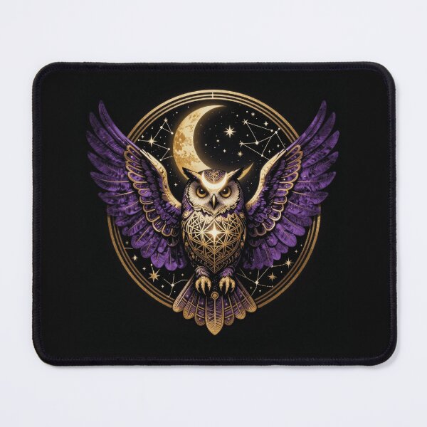 Item preview, Celestial Mystic Owl – Sacred Geometry Occult Witchy Magic Art designed and sold by WildArtIT.