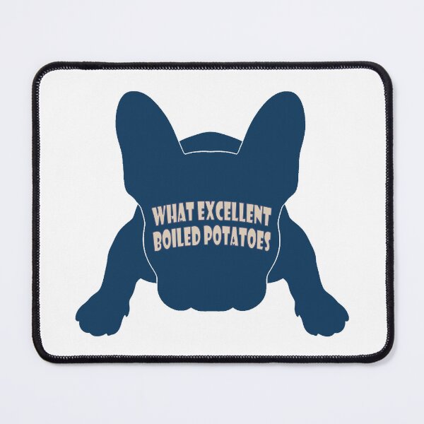 Item preview, What Excellent Boiled Potatoes blue french Bulldog silhouette designed and sold by Anne Londez Studio.