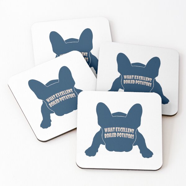 Item preview, What Excellent Boiled Potatoes blue french Bulldog silhouette designed and sold by Anne Londez Studio.