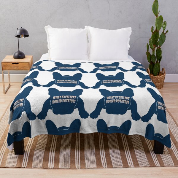 Item preview, What Excellent Boiled Potatoes blue french Bulldog silhouette designed and sold by Anne Londez Studio.