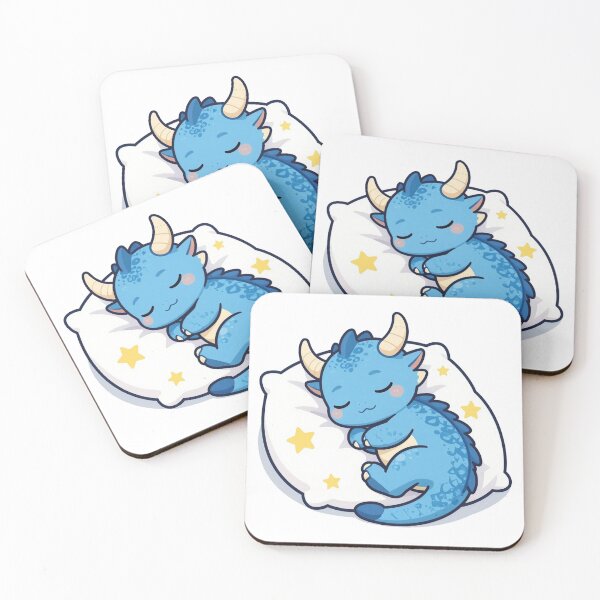 Item preview, Sleeping Little Dragon – Cute Kawaii Chibi Good Night Art designed and sold by WildArtIT.