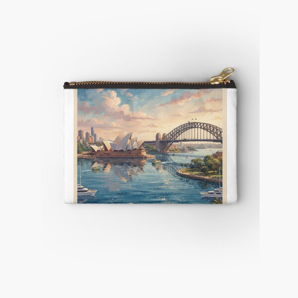 Item preview, Sydney Australia Vintage Travel Poster – Opera House & Harbour Bridge designed and sold by ElartedeNoel.