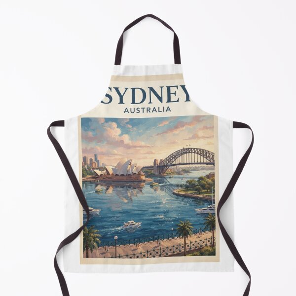 Item preview, Sydney Australia Vintage Travel Poster – Opera House & Harbour Bridge designed and sold by ElartedeNoel.