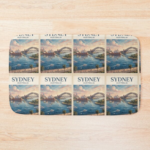Item preview, Sydney Australia Vintage Travel Poster – Opera House & Harbour Bridge designed and sold by ElartedeNoel.