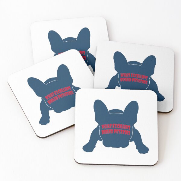 Item preview, What Excellent Boiled Potatoes blue french Bulldog silhouette designed and sold by Anne Londez Studio.