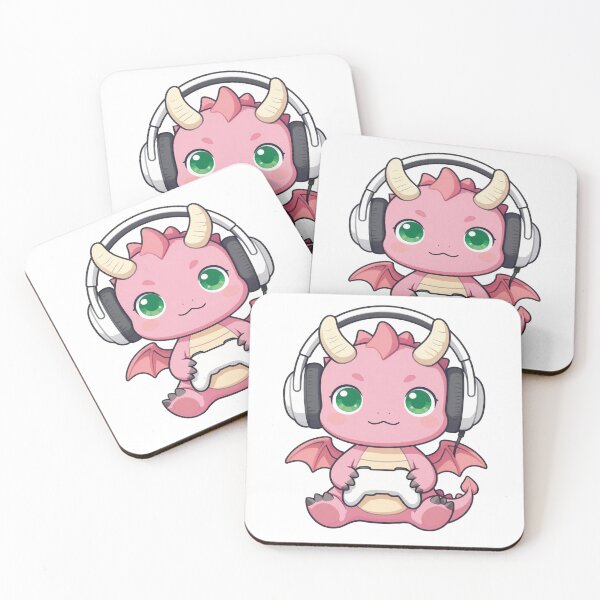 Item preview, Cute Baby Dragon Gamer with Headphones Illustration designed and sold by WildArtIT.