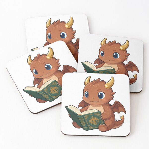Item preview, Cute Baby Dragon Reading Magic Book Illustration designed and sold by WildArtIT.