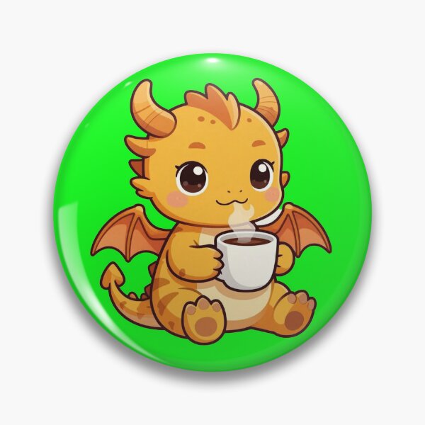 Item preview, Cute Baby Dragon Drinking Coffee Cozy Illustration designed and sold by WildArtIT.