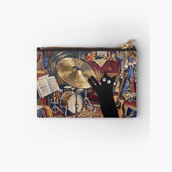 Item preview, Musical Black Cat Playing Cymbal Drum Matisse Style Poster designed and sold by DuckOddity.