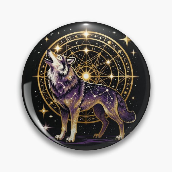 Item preview, Celestial Howling Wolf Constellation Sacred Geometry designed and sold by WildArtIT.