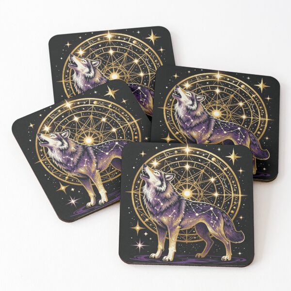 Item preview, Celestial Howling Wolf Constellation Sacred Geometry designed and sold by WildArtIT.