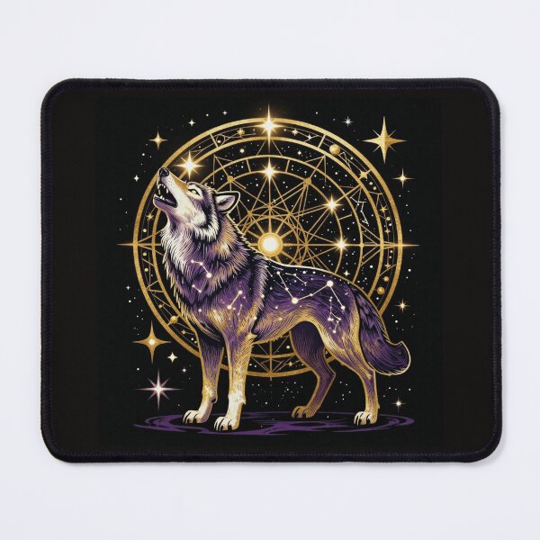 Item preview, Celestial Howling Wolf Constellation Sacred Geometry designed and sold by WildArtIT.
