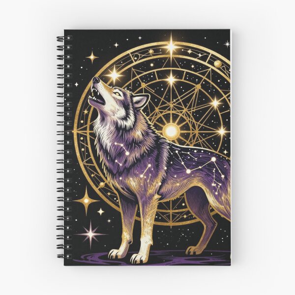 Item preview, Celestial Howling Wolf Constellation Sacred Geometry designed and sold by WildArtIT.