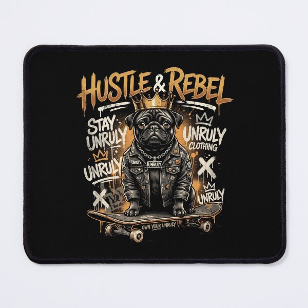 Item preview, Hustle & Rebel Unruly Pug - Graffiti Skater Dog Mascot designed and sold by rich-moda.
