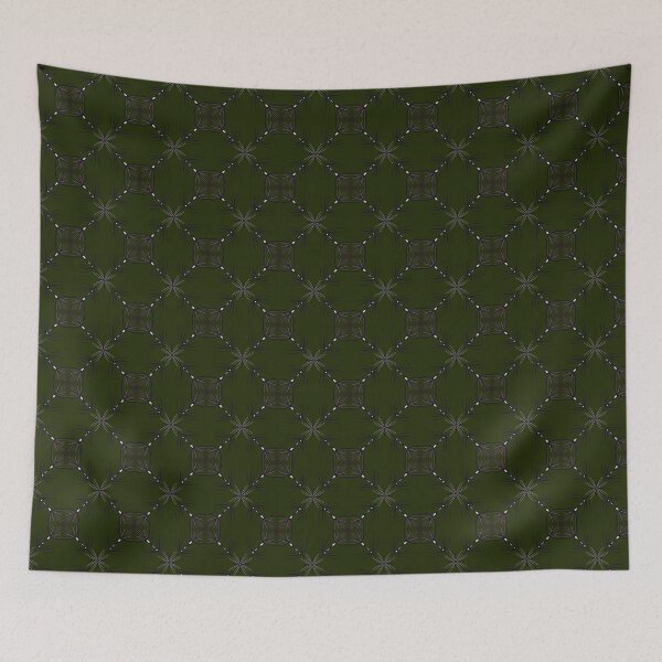 Item preview, Dark Green Botanical Geometric Pattern designed and sold by GraceInNatureCo.