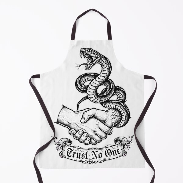 Item preview, Trust No One Handshake Viper Snake - Traditional Tattoo Art designed and sold by LunaGlow Studio.