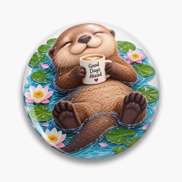 Item preview, Good Days Ahead Cute Otter designed and sold by TinyWeird.