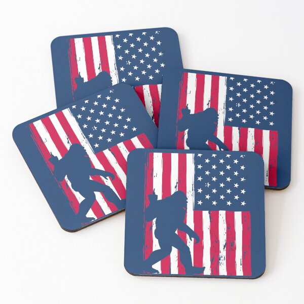 Item preview, Bigfoot Middle Finger American Flag Funny Sasquatch designed and sold by ZwoToopia.