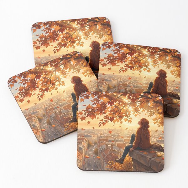 Item preview, Autumn City Rooftop Girl designed and sold by RkskArt.