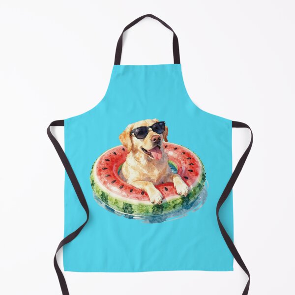 Item preview, Watercolor Golden Retriever Cool Dog Watermelon Float designed and sold by WildArtIT.