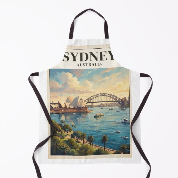 Item preview,  Sydney Australia Vintage Travel Poster – Opera House & Harbour Bridge designed and sold by ElartedeNoel.