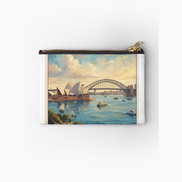 Item preview,  Sydney Australia Vintage Travel Poster – Opera House & Harbour Bridge designed and sold by ElartedeNoel.