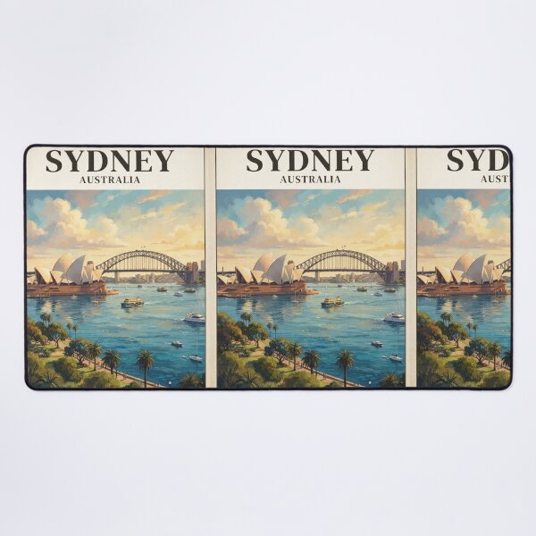 Item preview, Sydney Australia Vintage Travel Poster – Opera House & Harbour Bridge designed and sold by ElartedeNoel.
