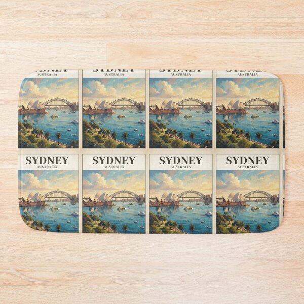 Item preview,  Sydney Australia Vintage Travel Poster – Opera House & Harbour Bridge designed and sold by ElartedeNoel.