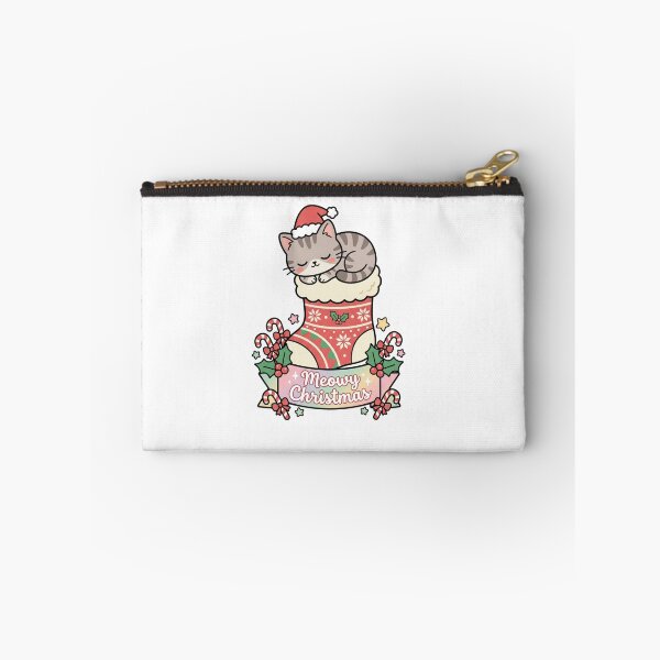 Item preview, Meowy Christmas Sticker – Cute Kawaii Cat in Santa Hat Sleeping in Christmas Stocking, Scrapbook Sticker designed and sold by HOODYBUDSTYLES.