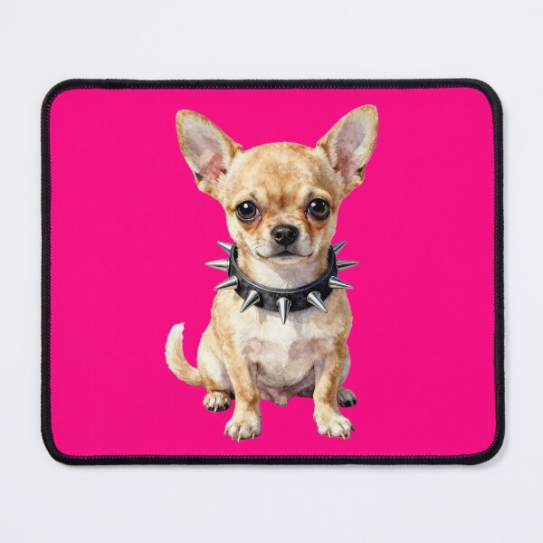 Item preview, Watercolor Cute Chihuahua Puppy Spiked Collar designed and sold by WildArtIT.