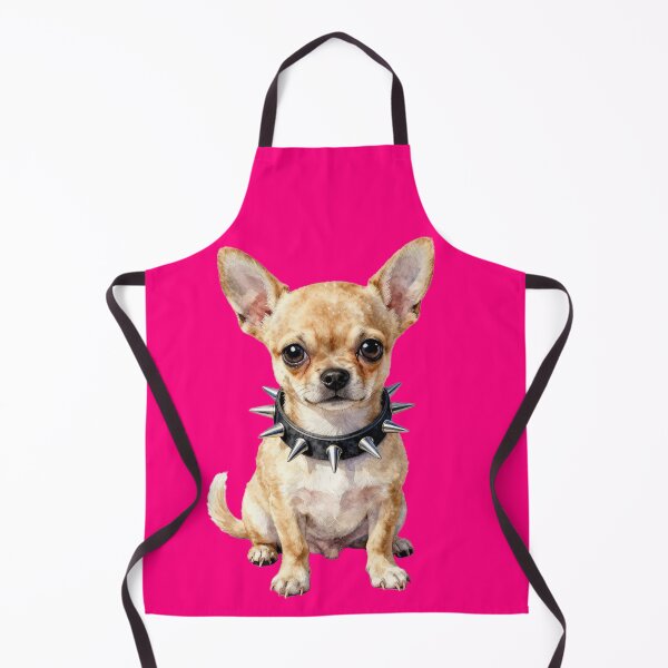 Item preview, Watercolor Cute Chihuahua Puppy Spiked Collar designed and sold by WildArtIT.