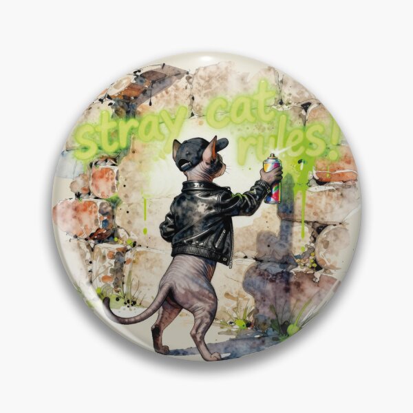 Item preview, Watercolor Sphynx Cat Graffiti Street Art Rules designed and sold by WildArtIT.